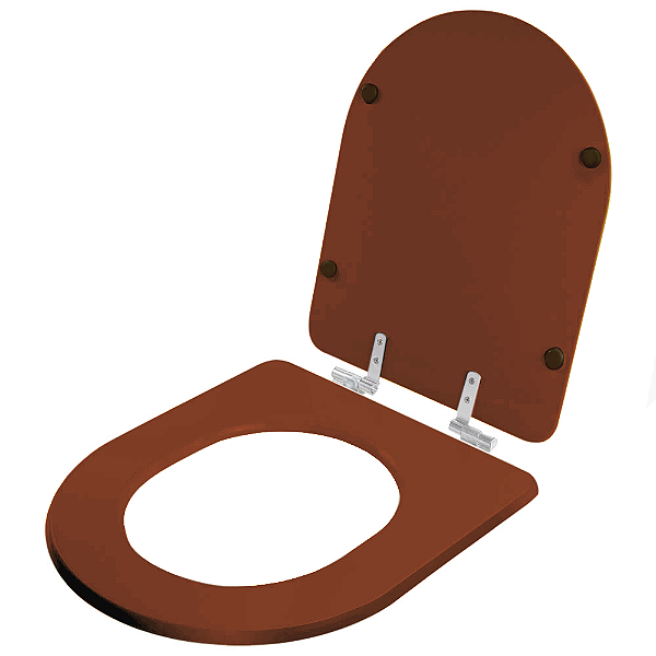 Assento Sanitário Poliester Soft Close Carrara Caramelo para vaso Deca