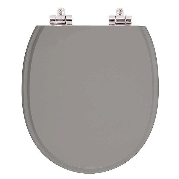 Assento Sanitário Poliester Soft Close Village Cinza Vip (Cinza Escuro) para vaso Deca