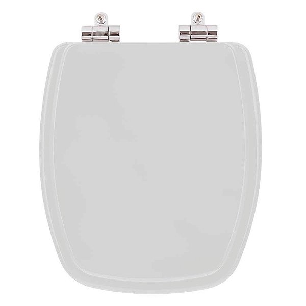 Assento Sanitário Poliester Soft Close Primula Plus Cinza Claro para vaso Fiori