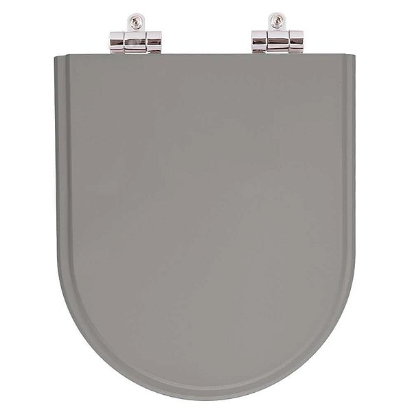 Assento Sanitário Poliester Soft Close Valentina Cinza Plus (Cinza Escuro) para vaso Hervy