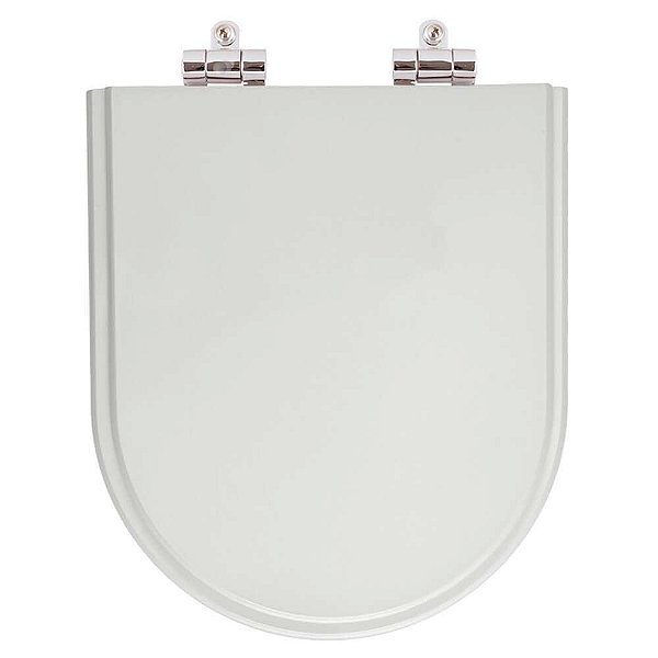 Assento Sanitário Poliester Soft Close Valentina Cinza Prata para vaso Hervy