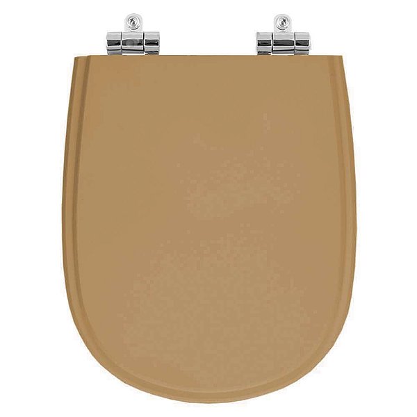 Assento Sanitário Poliester Soft Close Paris Amendoa para vaso Ideal Standard