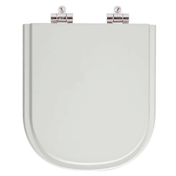 Assento Sanitário Poliéster Soft Close Flox Cinza Claro para vaso Fiori