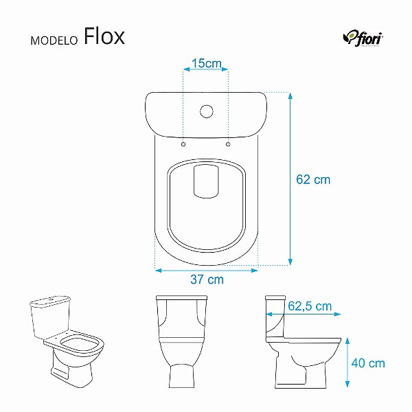 Assento Sanitário Poliester Flox Preto para vaso Fiori