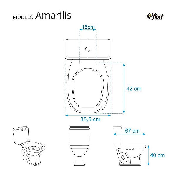 Assento Sanitário Poliester Amarilis Preto para vaso Fiori