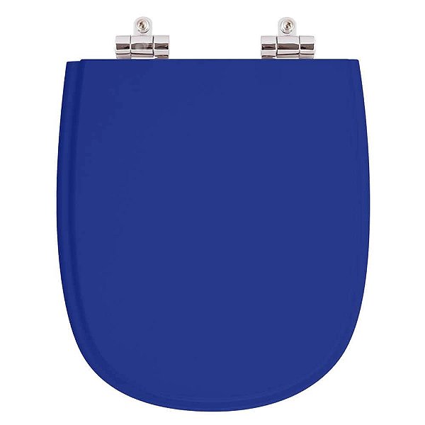 Assento Sanitário Poliester Soft Close Azul Dona Beja para vaso Santa Clara