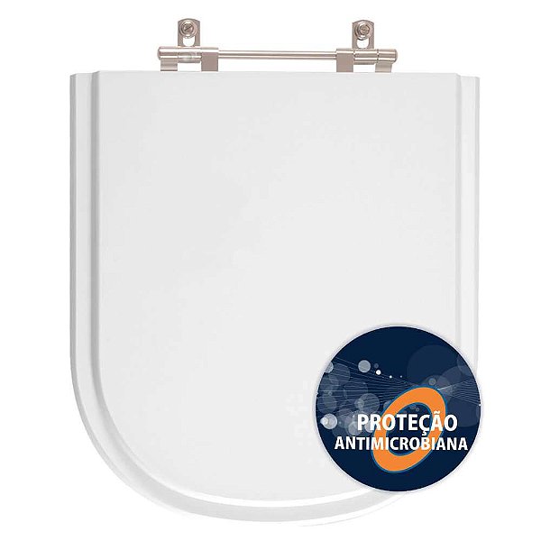 Assento Sanitário Poliéster Antimicrobiano Flox Branco para vaso Fiori
