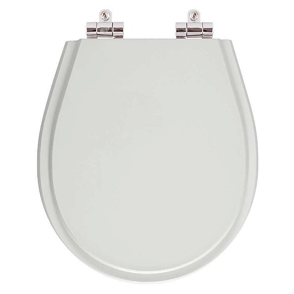 Assento Sanitário Poliester Soft Close Aries Cinza Claro para vaso Eternit 6lpf