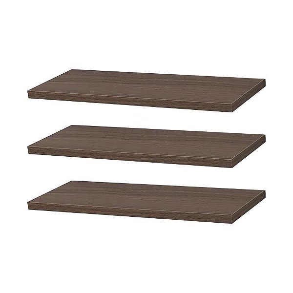 Kit 3 Prateleiras 40 x 15cm Nogal Suporte Invisível