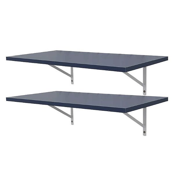 Kit 2 Prateleiras 60 x 25cm azul Com Mão Francesa