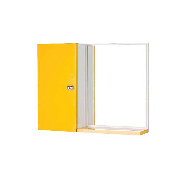 Armário para Banheiro com Espelho Amarelo (já vem montado)