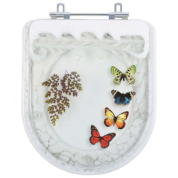 Tampa para Vaso Deca Carrara Branco com 4 Borboletas