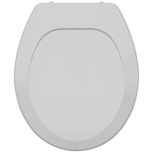 Assento Sanitário Polipropileno Oval Premium Universal Cinza Claro/ Cinza Prata