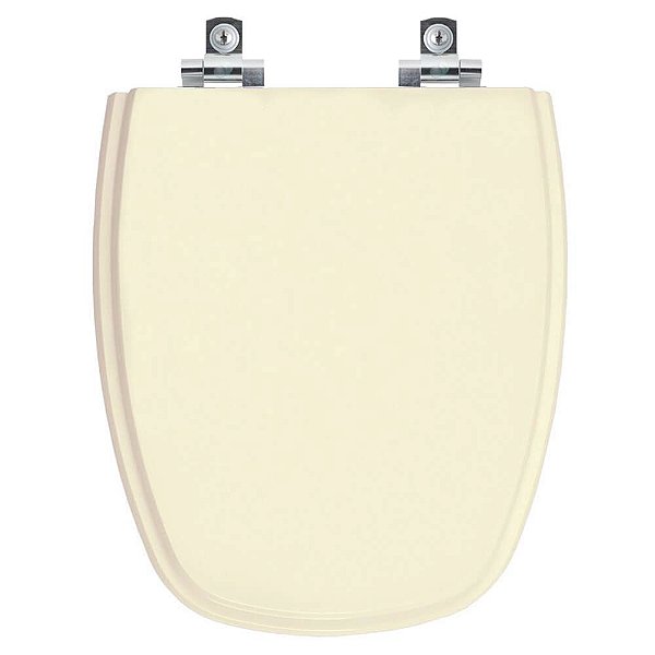 Assento Sanitário Laqueado Soft Close Monte Carlo Creme Bege Claro para vaso Deca