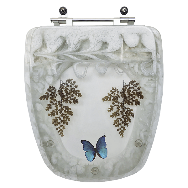 Assento Sanitário Poliester Monte Carlo Marmorizado Avenca com Borboleta para Vaso Deca