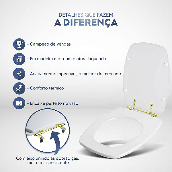 Assento Sanitário Stylus Cinza Prata para vaso Celite com Ferragem Dourada