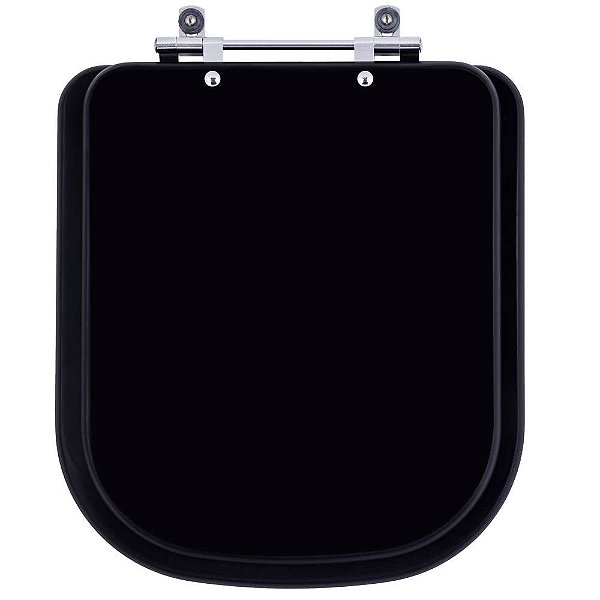 Assento Sanitario Poliester Piano Preto Fosco para Vaso Deca