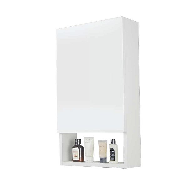 Armário para Banheiro Lavabo Suez Branco 34cm