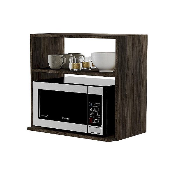 Modulo Suspenso Nicho Parede Micro-ondas Cozinha Nogal