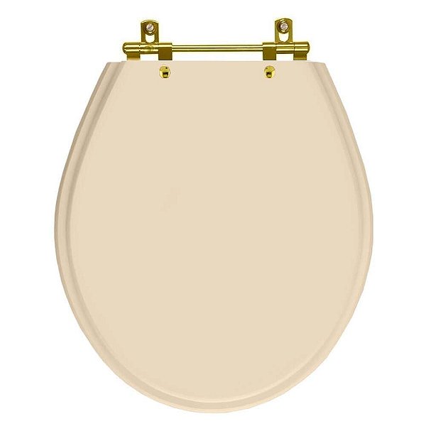 Tampa de Vaso Laqueado Carina Visone para bacia Ideal Standard com Ferragem Dourada