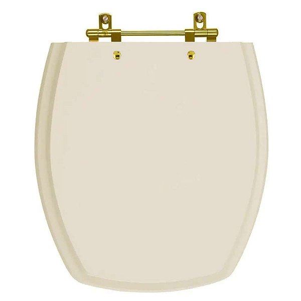 Tampa de Vaso Poliéster Thema Bone para bacia Incepa com Ferragem Dourada