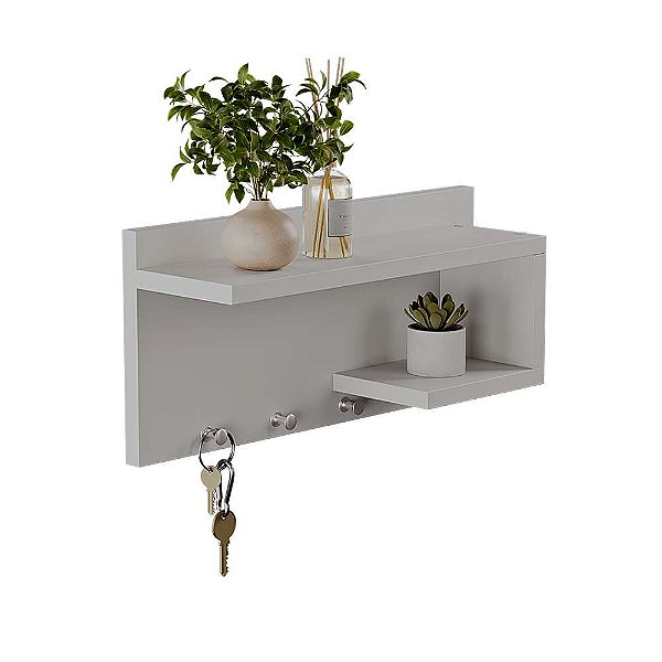 Porta Chaves de Parede com 4 pinos Nero Branco