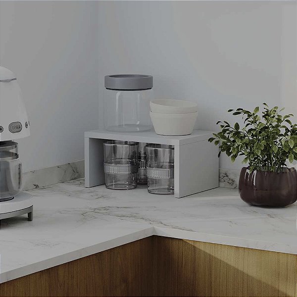 Organizador de Bancada para Cozinha Branco Multiuso