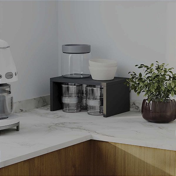 Organizador de Bancada para Cozinha Preto Multiuso