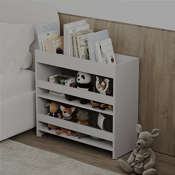 Organizador Infantil Petiz para Livros e Brinquedos Branco