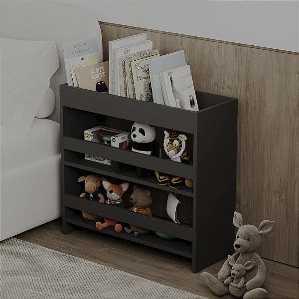 Organizador Infantil Petiz para Livros e Brinquedos Preto