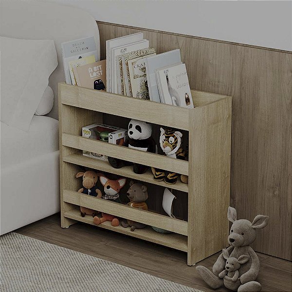 Organizador Infantil Petiz para Livros e Brinquedos Carvalho