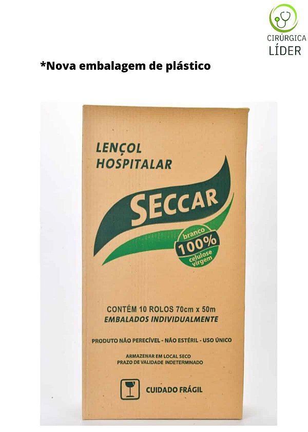 Lençol Hospitalar Seccar 70x50 100% Celulose 10 uni