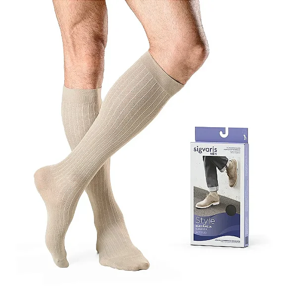 Meia Panturrilha 3/4 Actitud 20-30mmHg Fechada Caqui Masculina Sigvaris