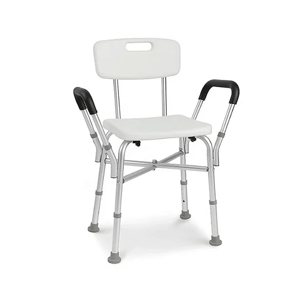 Banqueta de Banho Supermedy Com Encosto e Braço 145 kg