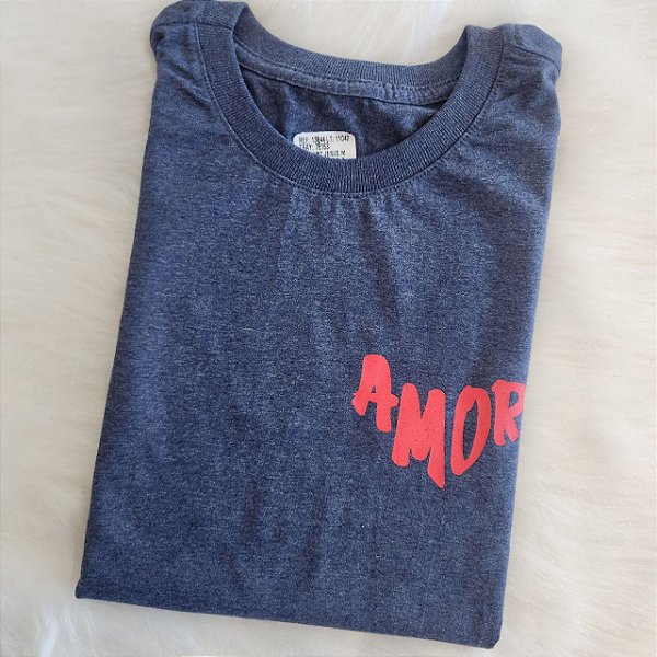 T-shirt Jesus meu maior Amor Azul Mescla