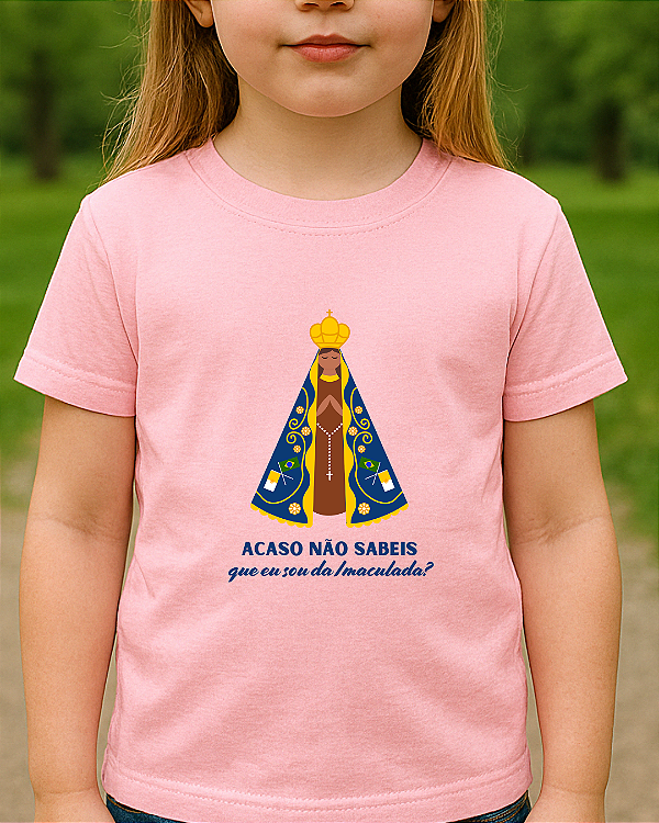 T-shirt Infantil Acaso não sabeis Rosa