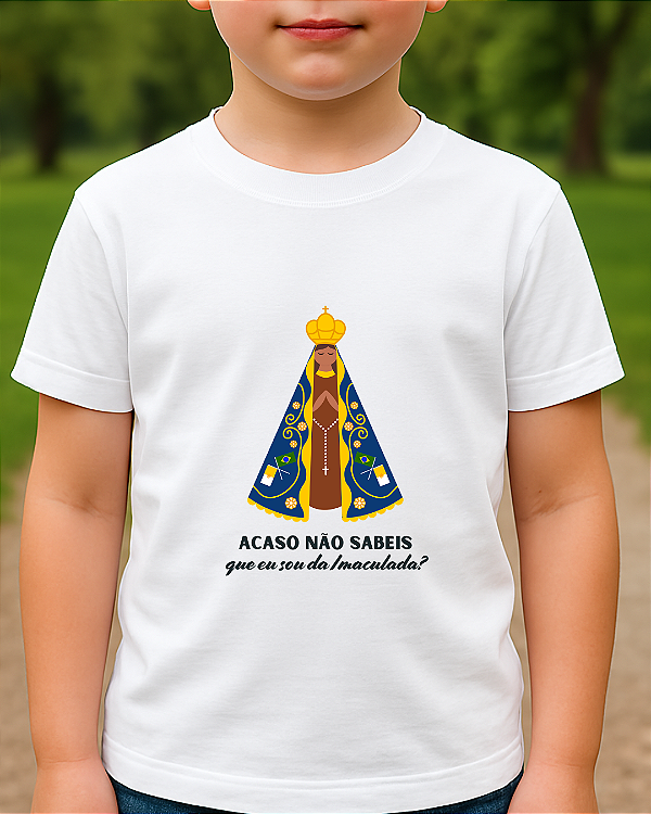 T-shirt Infantil Acaso não sabeis Branca