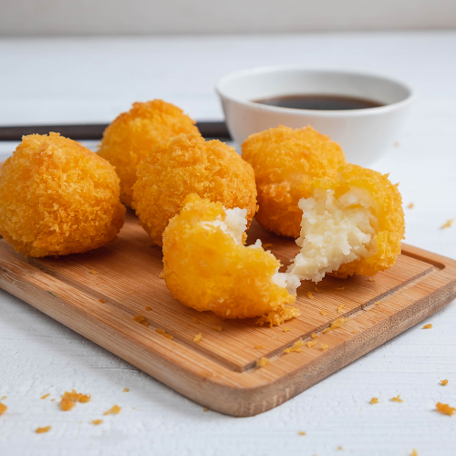 Mini bolinha de queijo vegana