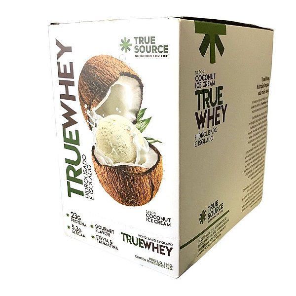 True Whey Display 320g (10 Sachês de 32g) - Hidrolisado e Isolado - Sabor: Coconut Icecream