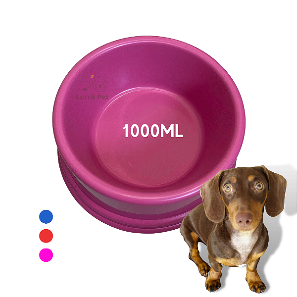Comedouro de Ração Médio Para Cachorro Gato Pet Nº3 Sortido 1000Ml