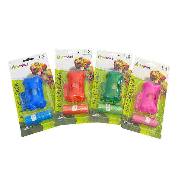 Kit Cata Caca Cocô para Cachorro Pet Plástico 2 Rolos com 15 Sacos