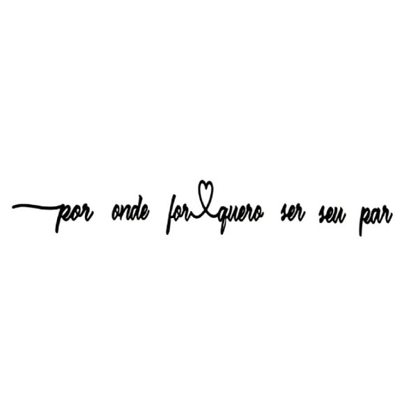 Kit 10 Apliques Decorativos Por Onde For Quero Ser Seu Par Preto em MDF