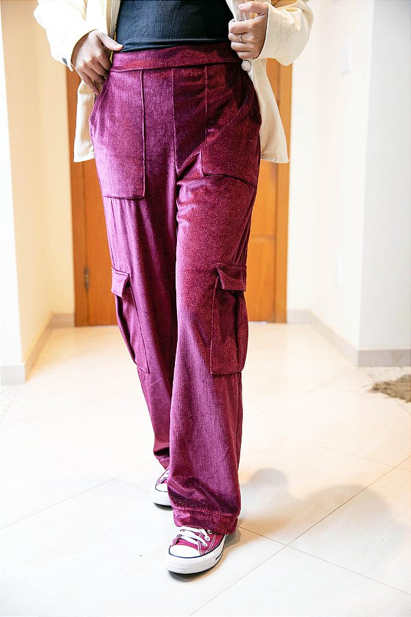 Calça Cargo Feminina Plush