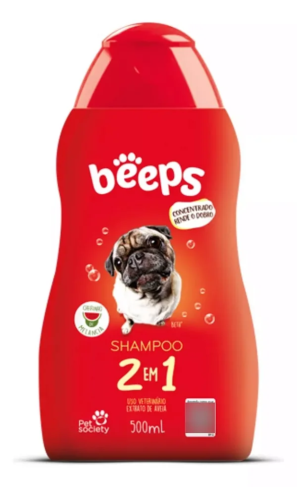 Shampoo 2 em 1 Beeps Pet Society 500 ml Cães e Gatos