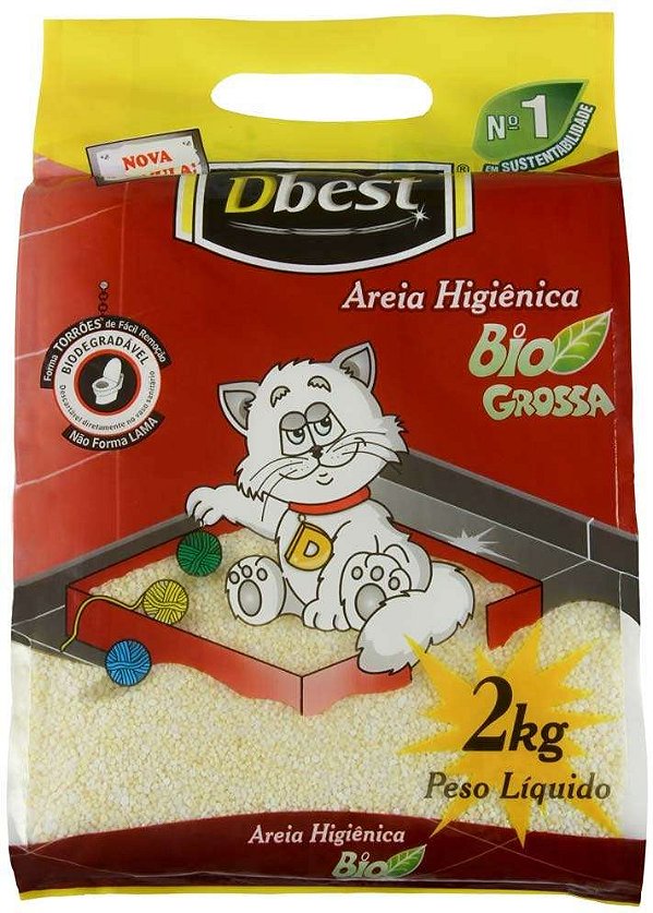 Areia Higiênica DBEST Biodegradável Grossa 2 KG