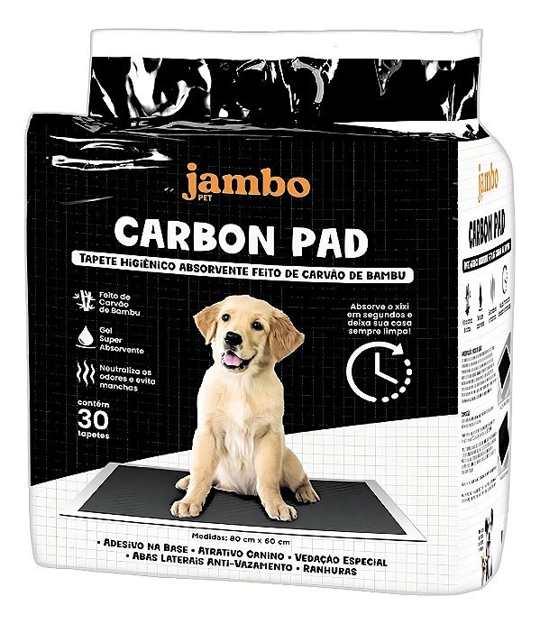Tapete Higiênico Para Cachorro Carbon  80 x 60cm Com 30 unidades