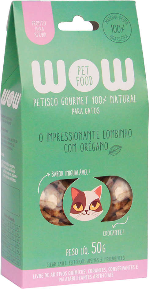 Petisco natural para gatos sabor lombinho com orégano