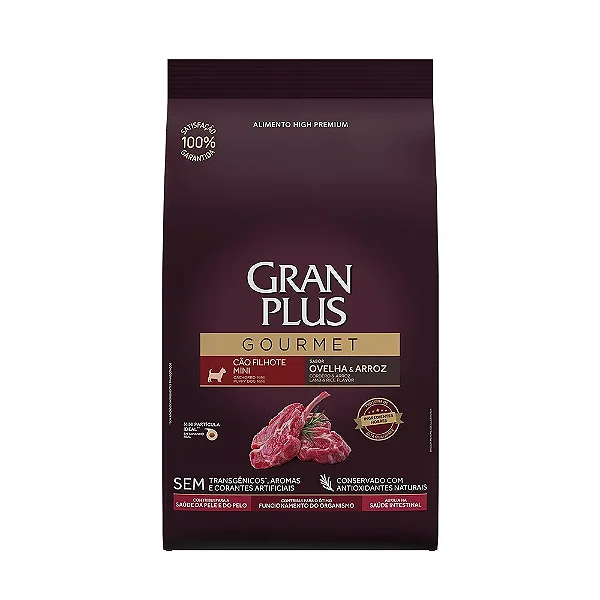 Ração GranPlus Gourmet Cães Filhotes Mini Ovelha e Arroz 1kg