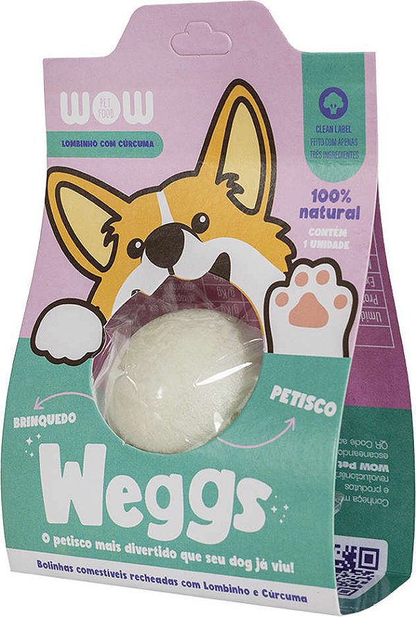 Petisco Weggs para Cães Sabor Lombinho com Cúrcuma