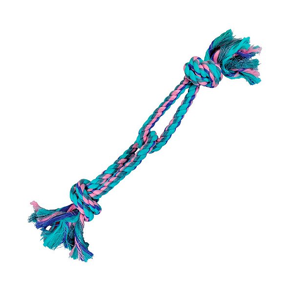 Brinquedo Mordedor Corda 2 Argolas Pastel para Cães